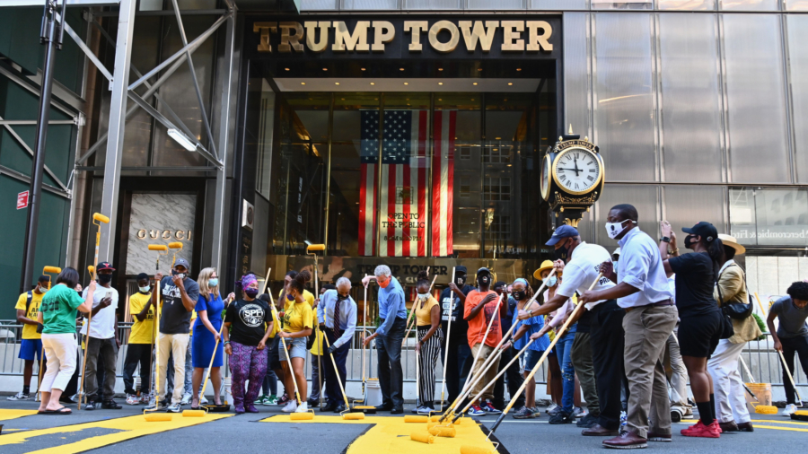 Black Lives Matter Mural Painted In Front of Trump Tower