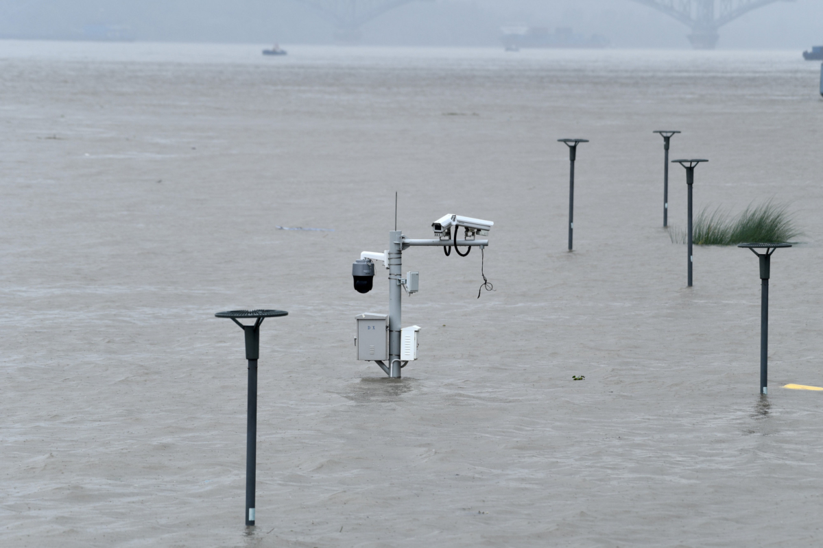 A flooded walkway in Nanjing