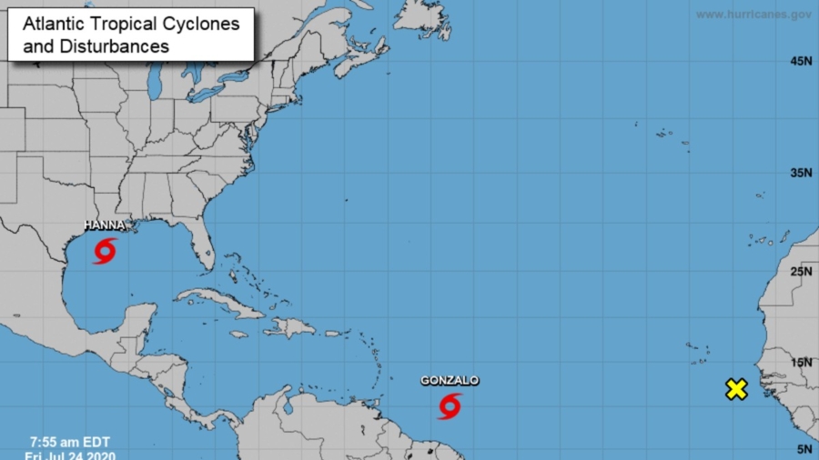 Tropical Storm Hanna Forecast to Strengthen; Gonzalo Looms