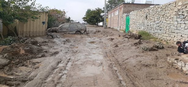 A general view of the aftermath of flooding