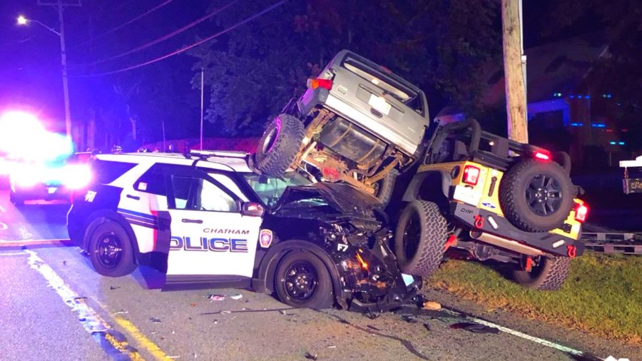 Traffic Collision Involving 3 SUVs Wounds Officer, 2 Others Hospitalized With Major Injuries