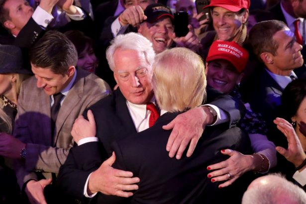 Donald Trump hugs his brother Robert Trump