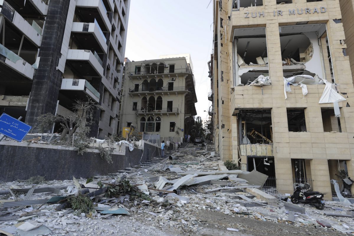 Destruction is seen after a massive explosion in Beirut, Lebanon, Aug. 5, 2020. (Hassan Ammar/AP Photo)