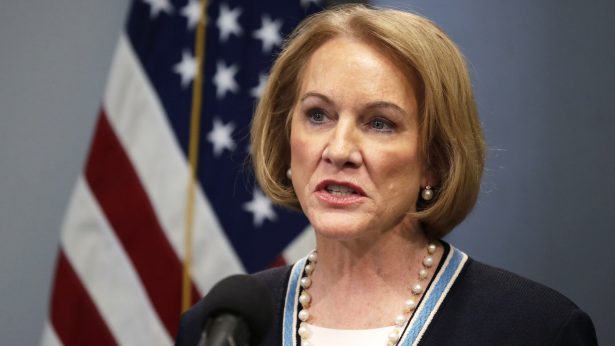 Seattle Mayor Jenny Durkan speaks at a news conference about the coronavirus outbreak in Seattle, on March 16, 2020. (Elaine Thompson/Pool/Getty Images)