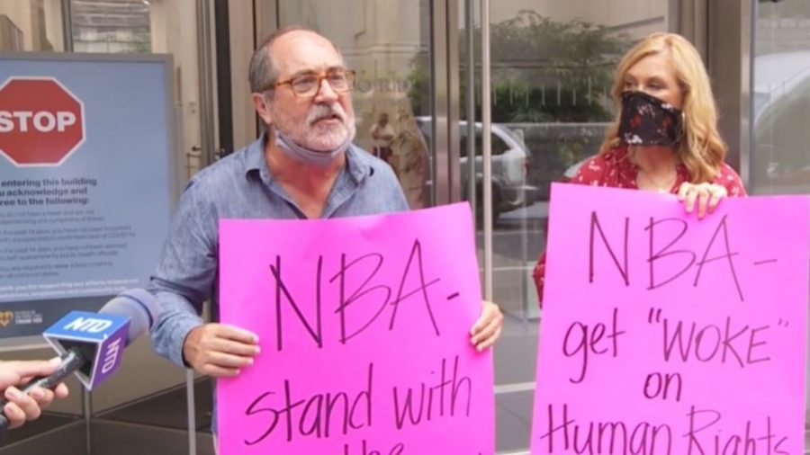 Protesters Demand NBA Support Hong Kong, Uyghurs