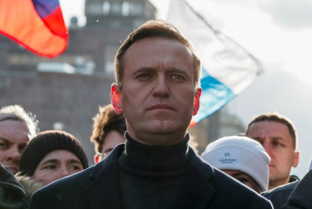 Russian opposition politician Alexei Navalny takes part in a rally to mark the 5th anniversary of opposition politician Boris Nemtsov's murder and to protest against proposed amendments to the country's constitution, in Moscow on Feb. 29, 2020. (Shamil Zhumatov/Reuters)