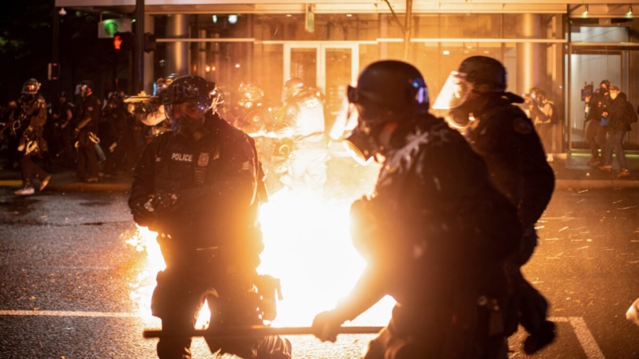 Portland Ends 2020 With Violence as Rioters Destroy Businesses and Throw Firebombs at Police