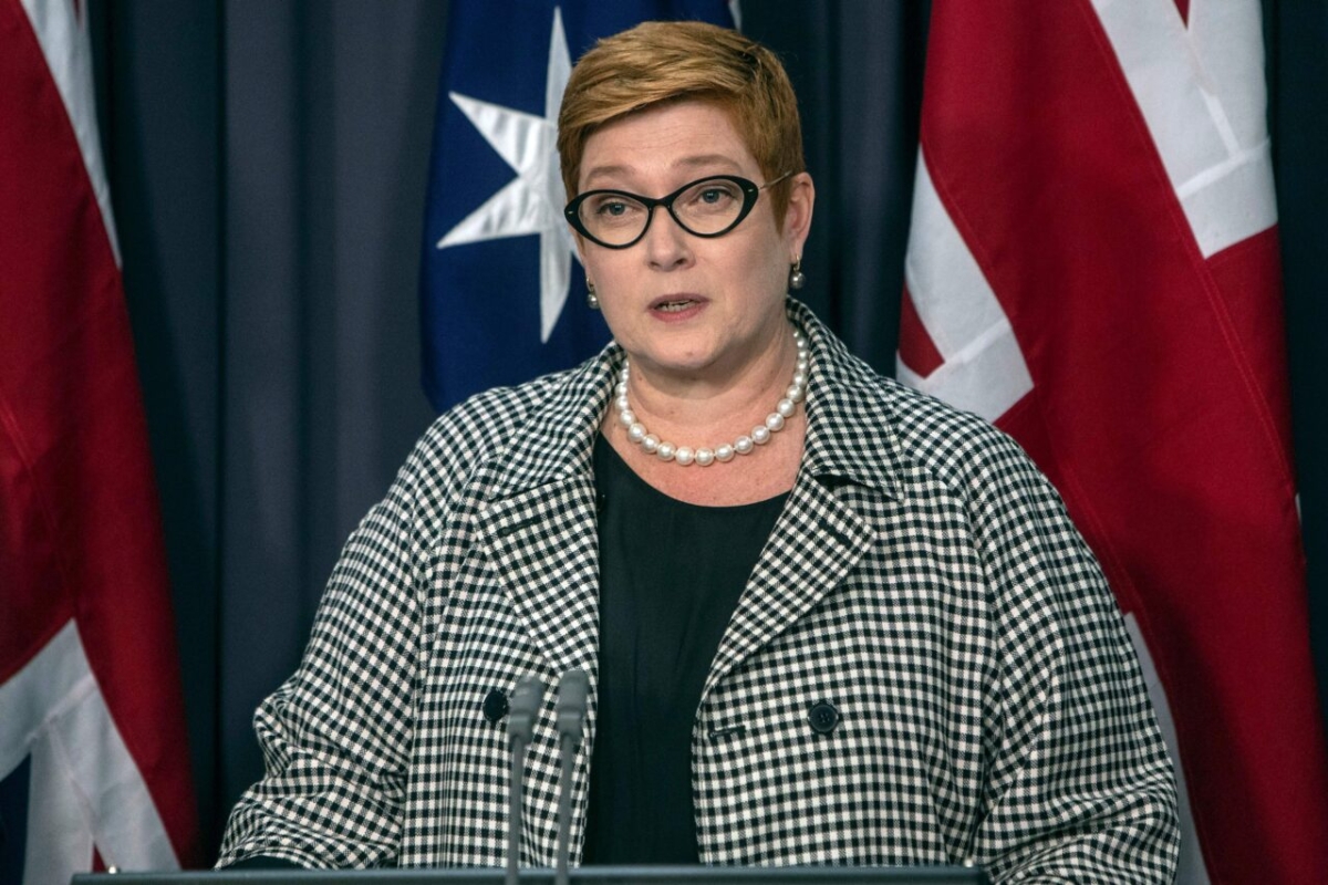 Australian Foreign Minister Marise Payne, Canberra, Australia on Feb. 6, 2020. (Andrew Taylor/AFP via Getty Images)