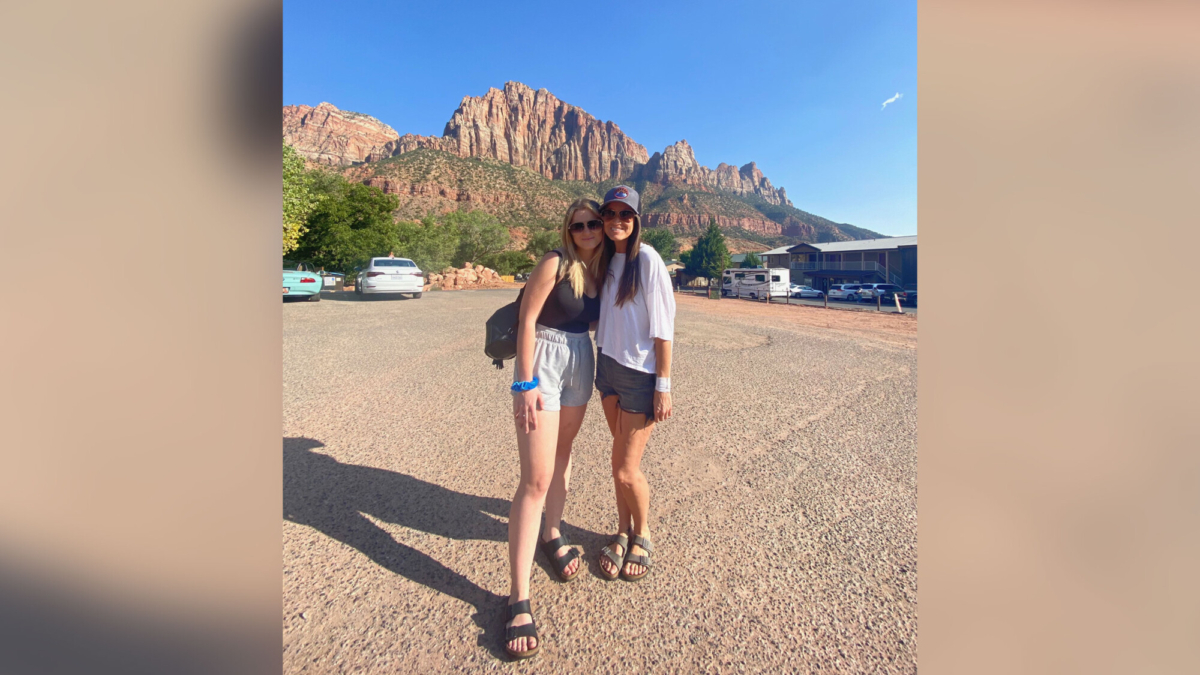 Kailey Chambers (R) and her mother, Holly Courtier, pose at Zion National Park in September 2020. (Courtesy Kailey Chambers)