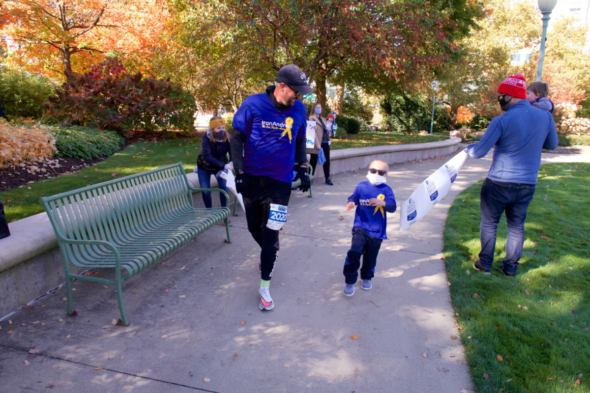 An Ohio dad ran his first marathon to support his son fighting cancer and raise money for Akron Children's Hospital. (Courtesy Akron Children's Hospital)