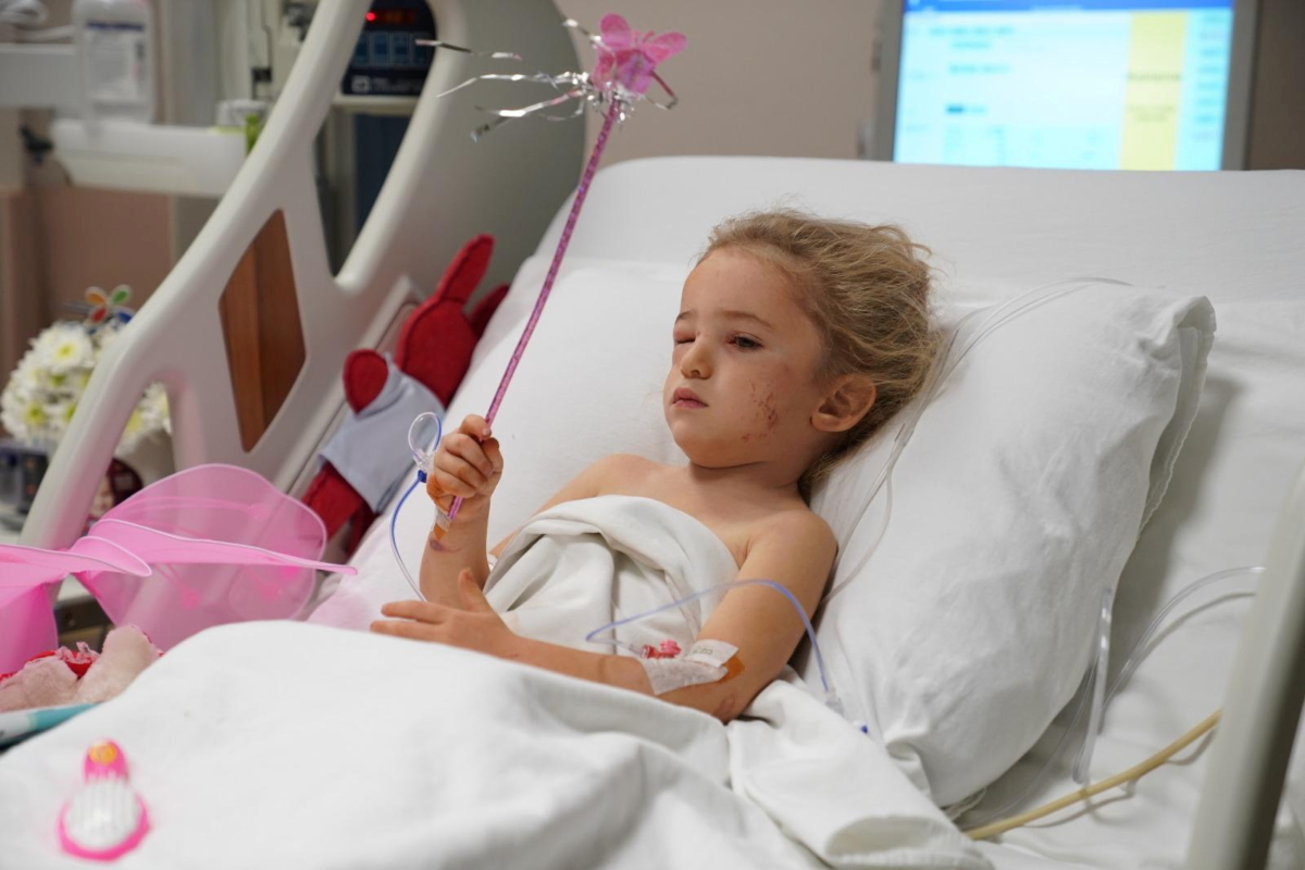 Elif Perincek, a three-year-old earthquake survivor, is pictured at a hospital after she was rescued from a collapsed building in the Aegean port city of Izmir, Turkey, on Nov. 2, 2020. (Turkish Health Ministry/Handout via Reuters)