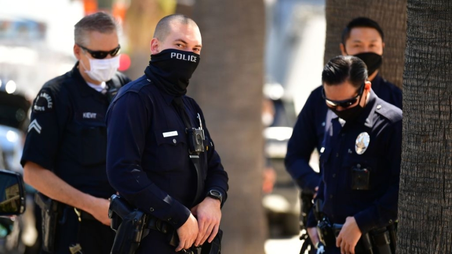 Antifa Clashes With LAPD Outside Spa