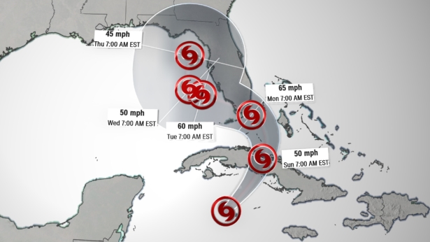 Tropical Storm Eta made landfall on the south-central coast of Cuba, on Nov.8, 2020. (Courtesy of CNN Weather)