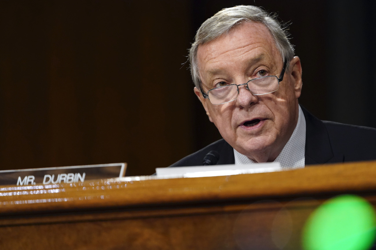 Sen. Dick Durbin (D-Ill.) speaks during a Senate Judiciary Committee hearing on Capitol Hill in Washington, on Nov. 10, 2020. (Susan Walsh/Pool/Getty Images)