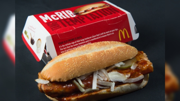 A McDonalds' McRib sandwich is shown in this file photo. (Paul Richards/AFP via Getty Images)
