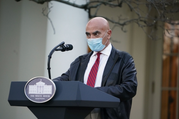 Dr. Moncef Slaoui, vaccine expert, delivers an update on "Operation Warp Speed" in the Rose Garden of the White House in Washington, D.C., on Nov. 13, 2020. (Mandel Ngan/AFP via Getty Images)
