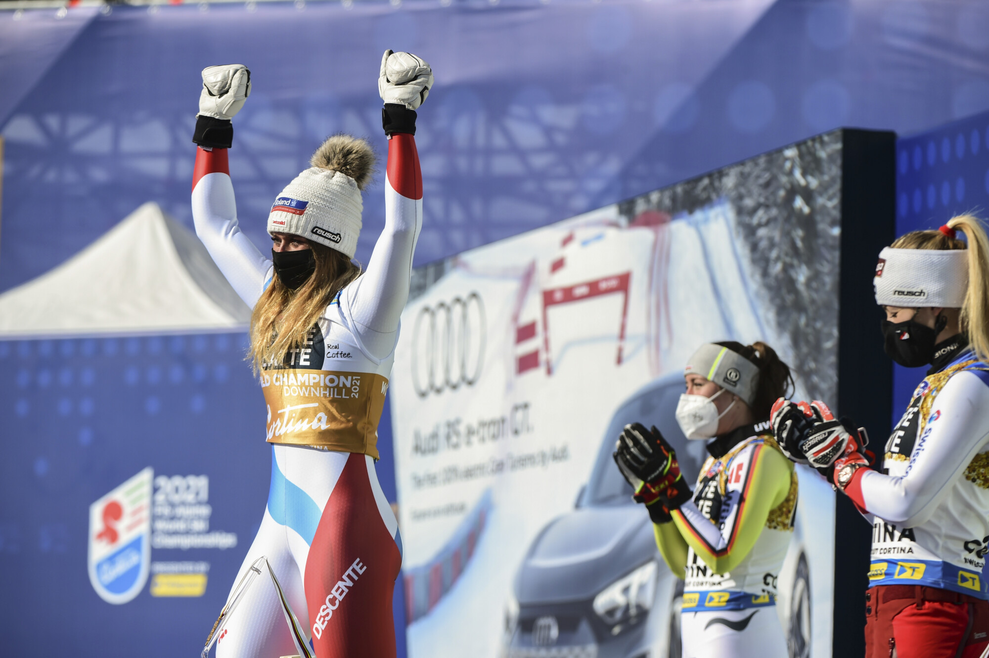 Riding High: Suter Wins Downhill for Her 1st Gold at Worlds