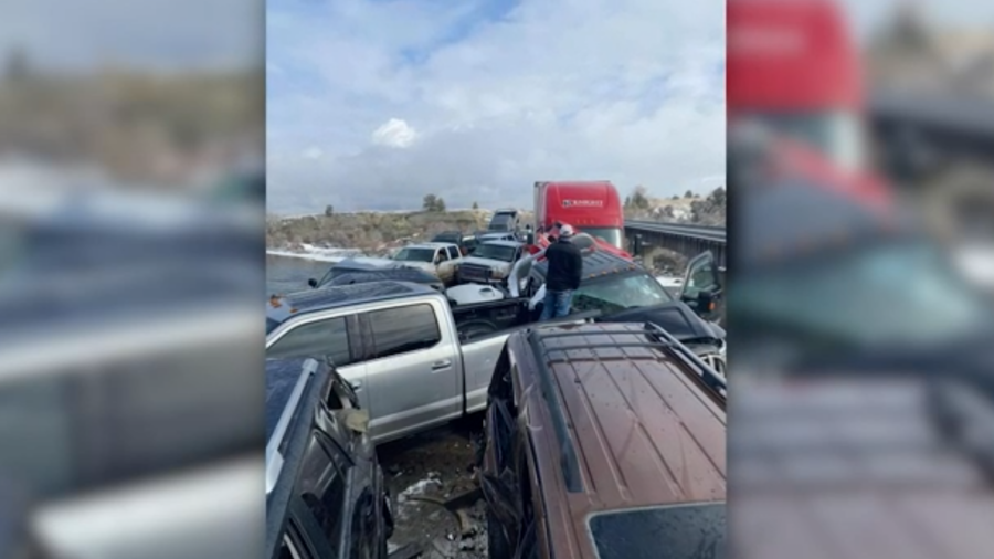 2 Injured in 30 Car Pile-Up Outside Billings
