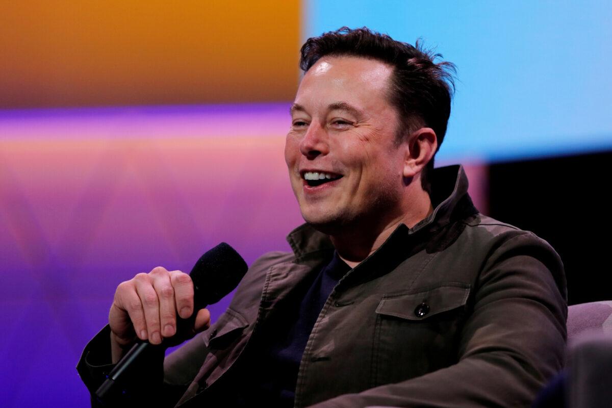 Tesla CEO Elon Musk speaks during a conversation with legendary game designer Todd Howard (not pictured) at the E3 gaming convention in Los Angeles, Calif., on June 13, 2019. (Mike Blake/File Photo/Reuters)