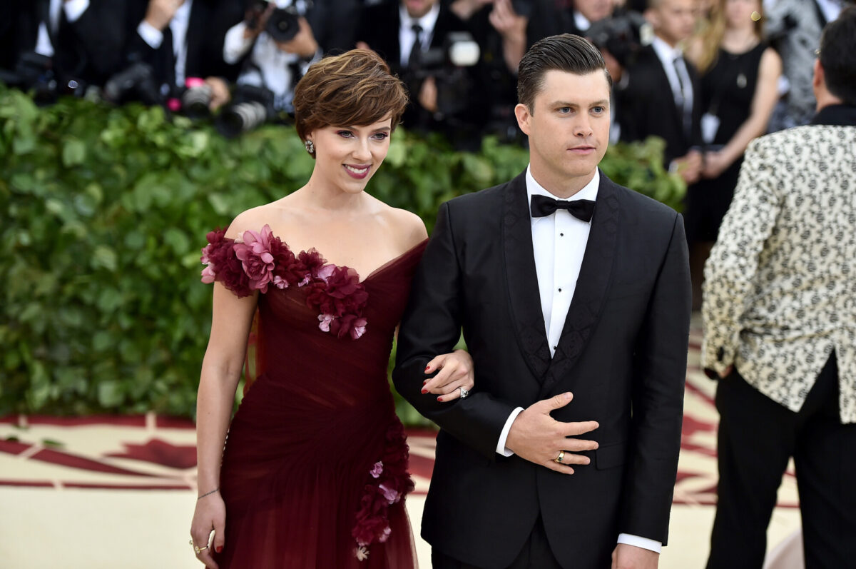 Scarlett Johansson and Colin Jost attend the Heavenly Bodies: Fashion & The Catholic Imagination Costume Institute Gala at The Metropolitan Museum of Art in New York City on May 7, 2018. (Theo Wargo/Getty Images for Huffington Post)