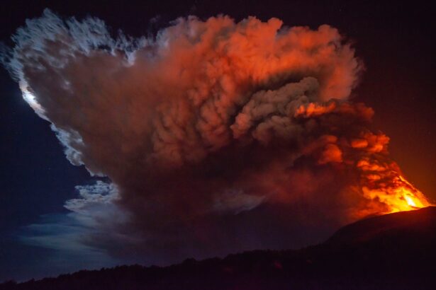 Smoke fills the sky during an eruption of Mt. Etna volcano, near Catania in Sicily, southern Italy, on Feb. 22, 2021. (Salvatore Allegra/AP Photo)
