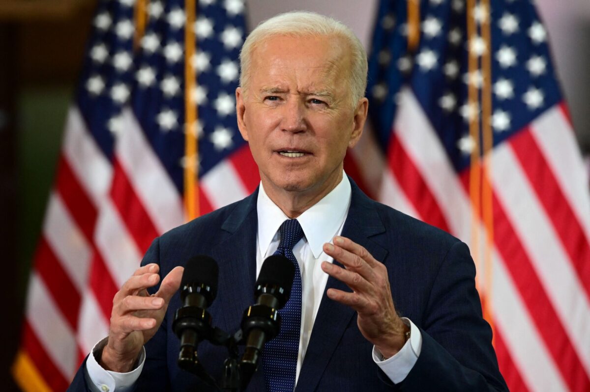 President Joe Biden speaks in Pittsburgh, Pa., on March 31, 2021. (Jim Watson/AFP via Getty Images)