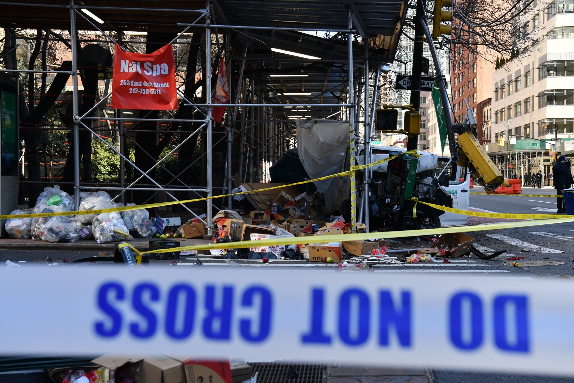 Car Crash Demolishes Outdoor Dining Area in New York City