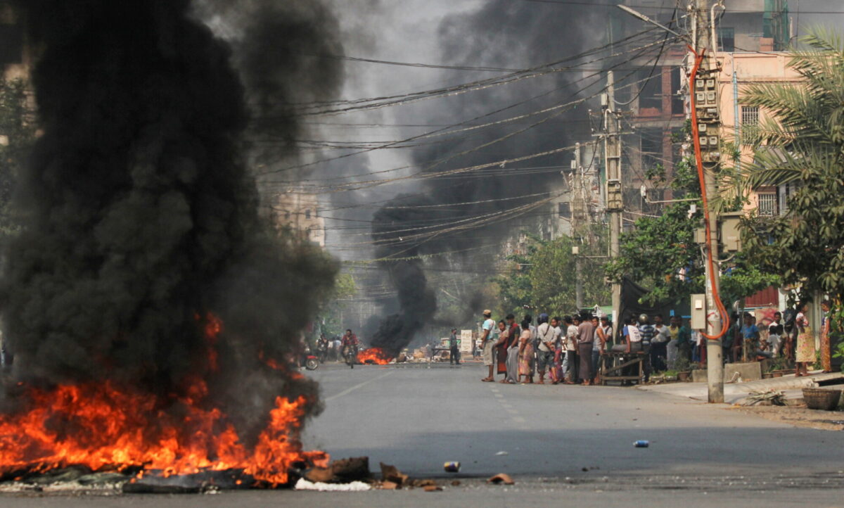 Protest against the military coup, in Mandalay