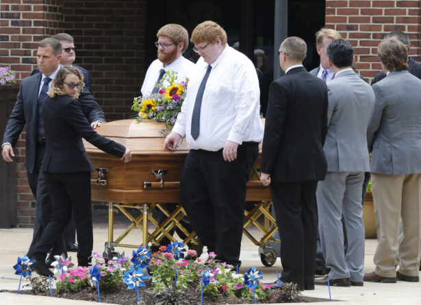 The casket of Virginia Beach shooting victim 