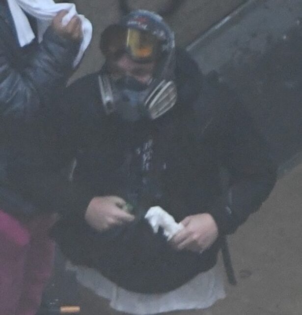 Kelly Thomas Jackson, 20, at a violent protest in downtown Seattle, Washington, on May 30, 2020. (U.S. District Court for the Western District of Washington at Seattle)