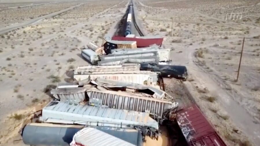 44 Train Cars Derail in California Desert