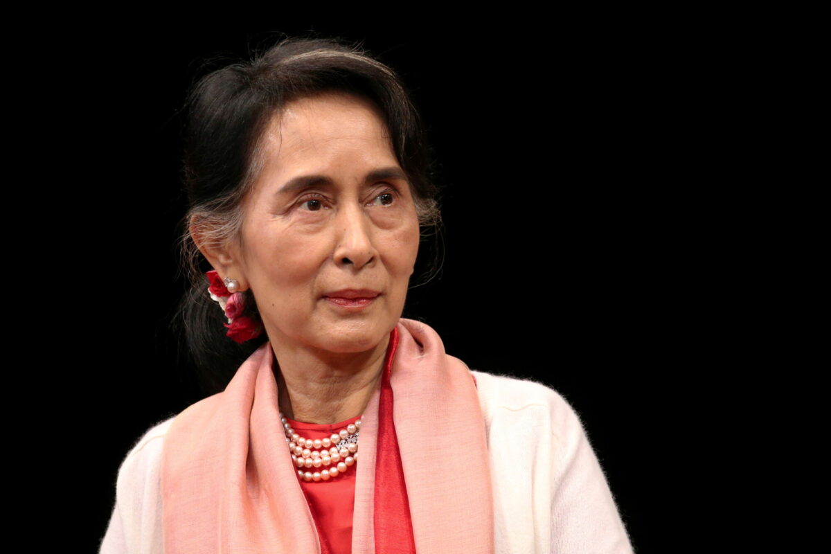 Burma's Minister of Foreign Affairs Aung San Suu Kyi speaks during an event at the Asia Society Policy Institute in New York on Sept. 21, 2016. (Bria Webb/Reuters)