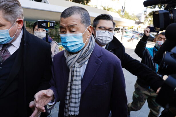 Media mogul Jimmy Lai, the founder of Apple Daily, arrives at the Court of Final Appeal, for hearing an appeal by the Department of Justice against the bail decision of Lai, in Hong Kong, on Dec. 31, 2020. (Tyrone Siu/Reuters)