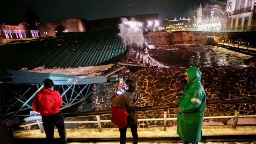 Storm Causes Structure Over Aztec Ruins to Collapse in Mexico City