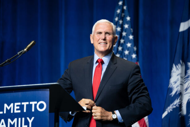 Former Vice President Mike Pence speaks to a crowd during an event sponsored by the Palmetto Family organization in Columbia, S.C., on April 29, 2021. (Sean Rayford/Getty Images)
