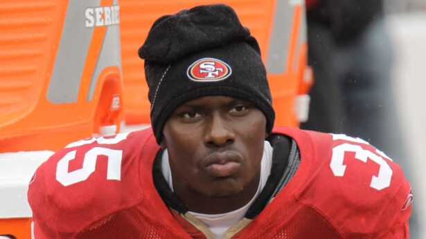 San Francisco 49ers cornerback Phillip Adams (35) sits on the sideline during the first quarter of an NFL football game in San Francisco, on Oct. 17, 2010. (Paul Sakuma/AP Photo)