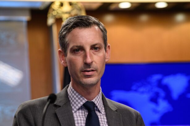 US State Department spokesman Ned Price speaks during the daily press briefing at the State Department in Washington, on Feb. 25, 2021. (Nicholas Kamm/Pool/AFP via Getty Images)