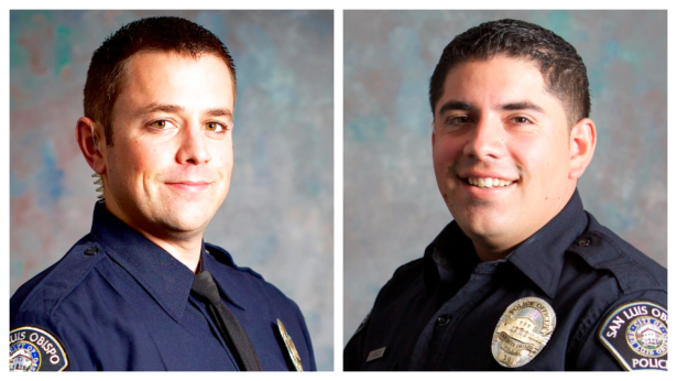 San Luis Obispo Police Det. Luca Benedetti (L) and Det. Steve Orozco (R). (San Luis Obispo Police Department via AP)
