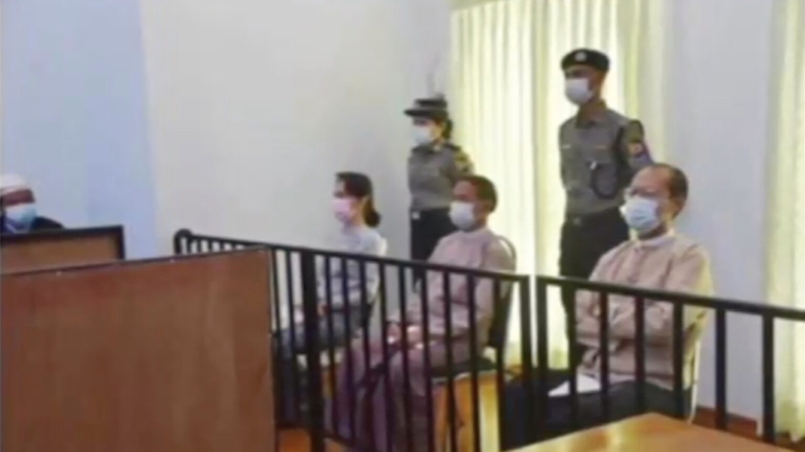 Burma’s Suu Kyi Makes First In-person Court Appearance Since Coup