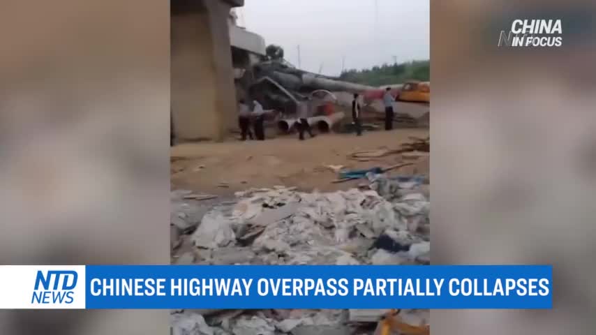 Chinese Highway Overpass Partially Collapses