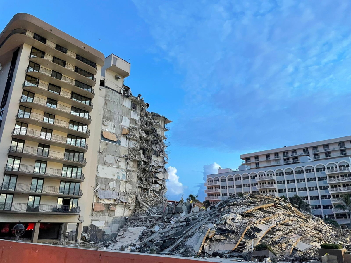 Partial building collapse near Miami Beach