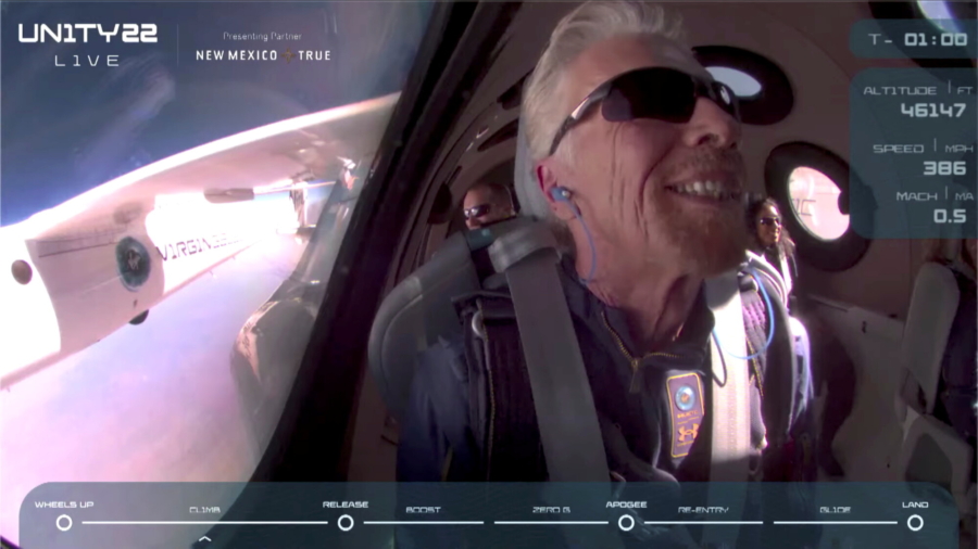 Billionaire Richard Branson Soars to Space Aboard His Own Rocket Plane