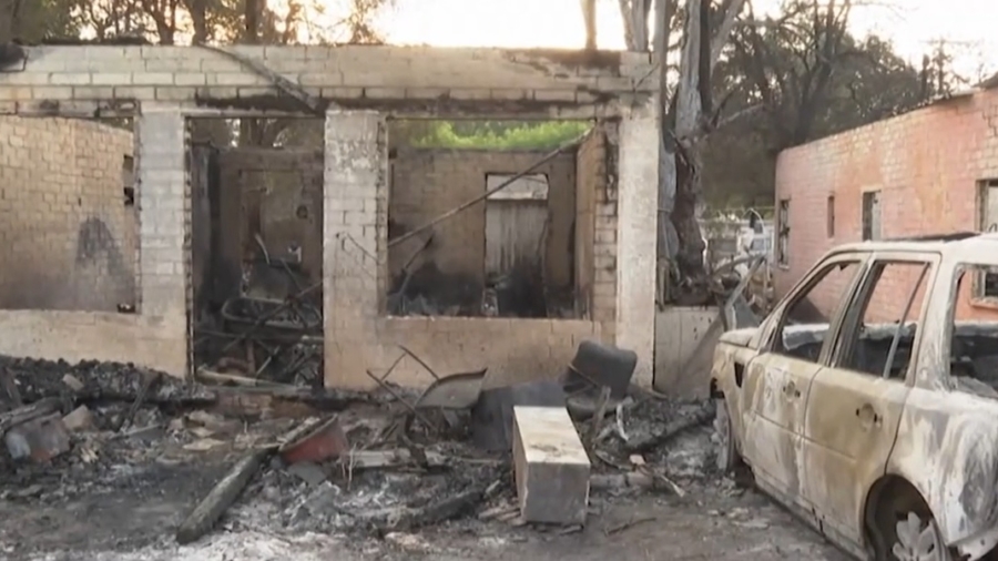 California Fire Damages Town, Residents Survive