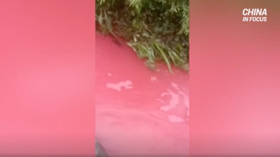 River in China Turns Red After Rainfall