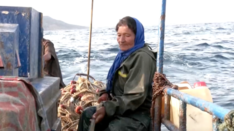 75-Year-Old Tunisian Fisherwomen Works at Sea