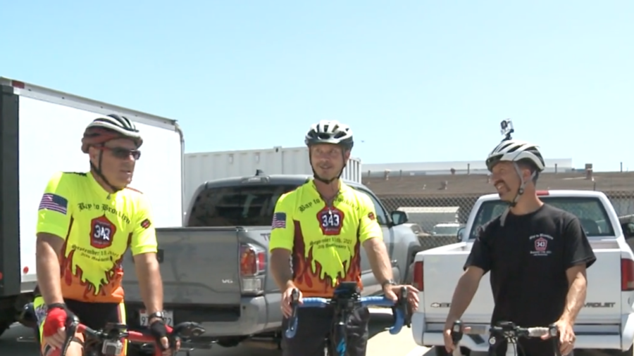 Firefighters Bike Across US to Commemorate 9/11