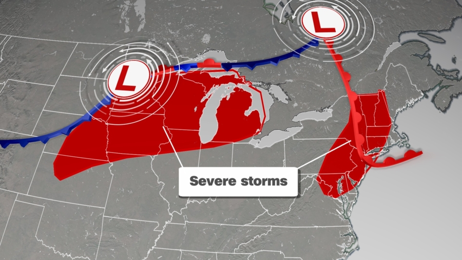 Damaging Winds Threaten More Than 90 Million People in the Midwest and Northeast