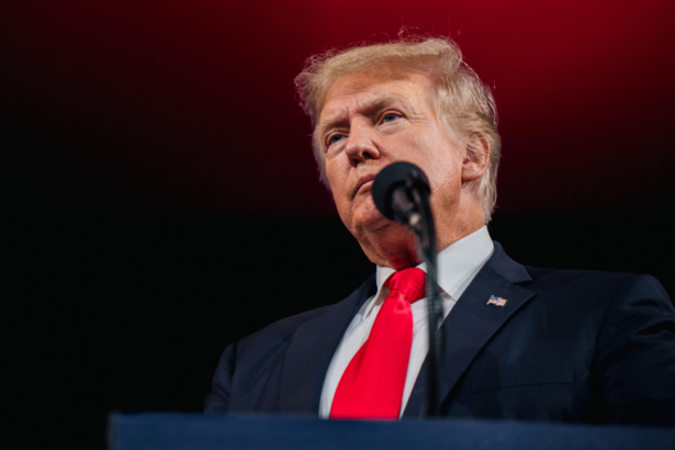 Former President Donald Trump prepares to speak during the Conservative Political Action Conference (CPAC) held at the Hilton Anatole in Dallas, Texas, on July 11, 2021. (Brandon Bell/Getty Images)