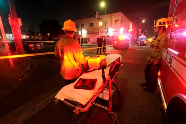 Local business are seen damaged after illegal fireworks seized at a South Los Angeles home exploded, in South Los Angeles, Calif., on June 30, 2021. (Ringo H.W. Chiu/AP Photo)