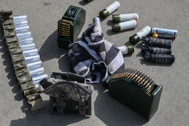 Ammunition is pictured lying on the ground at the airport in Kabul on August 31, 2021.<br/>(Wakil Kohsar/AFP via Getty Images)